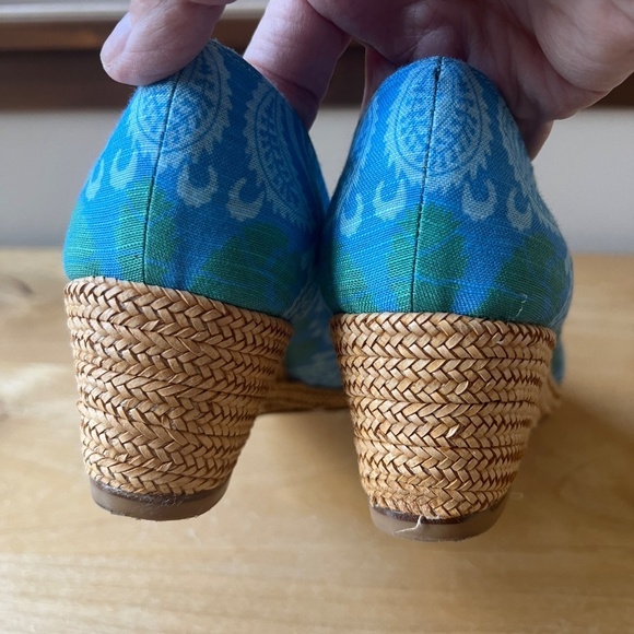 STUART WEITZMAN THEODORA & CALLUM SANDAL 9 ESPADRILLE WEDGE OPEN TOE COASTAL - Picture 7 of 12